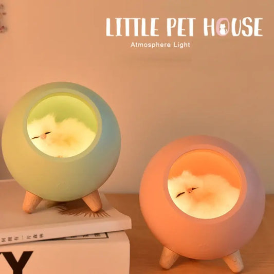 Cartoon Cat Nest Night Light with USB Charging