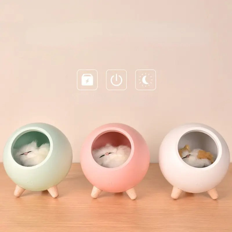 Cartoon Cat Nest Night Light with USB Charging