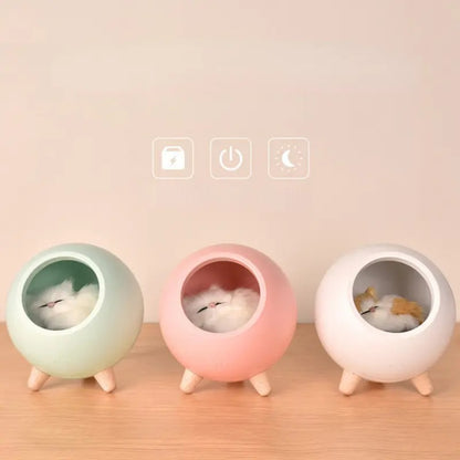 Cartoon Cat Nest Night Light with USB Charging
