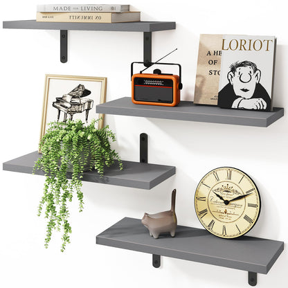 Grey Floating Shelves for Wall